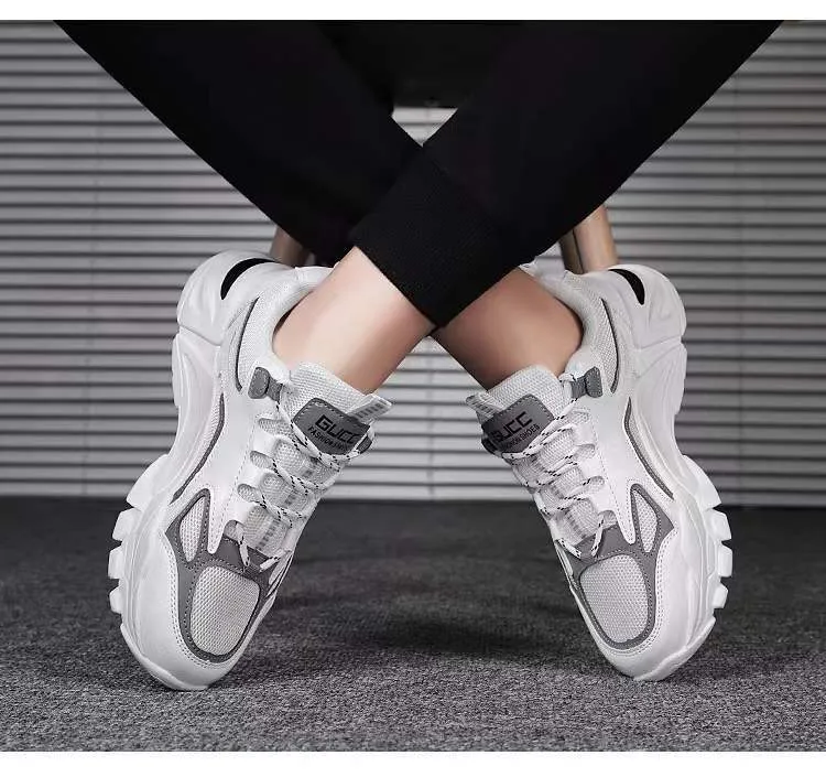 Men's Lightweight Versatile Sports Shoes - Low Top Color Blocked Dad Sneakers - Breathable Korean Style Running Shoes for Men showcase 7