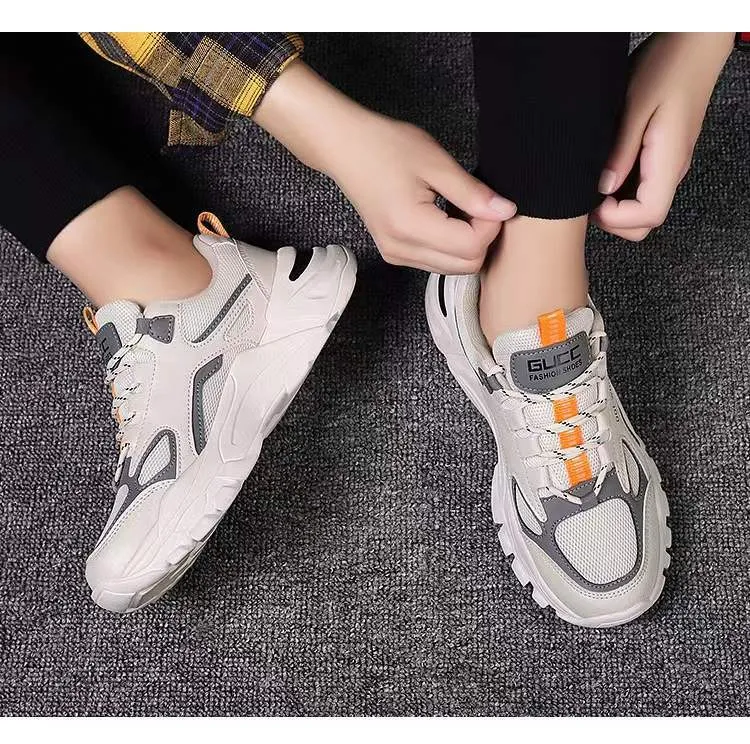 Men's Lightweight Versatile Sports Shoes - Low Top Color Blocked Dad Sneakers - Breathable Korean Style Running Shoes for Men showcase 8