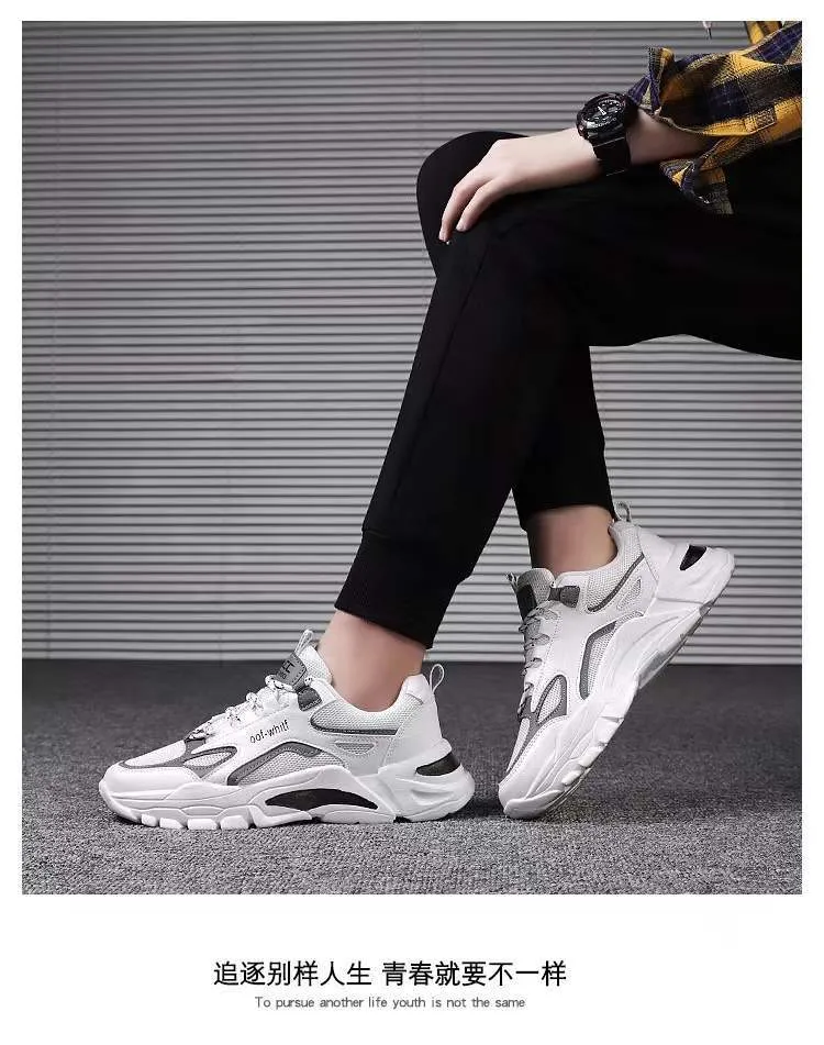 Men's Lightweight Versatile Sports Shoes - Low Top Color Blocked Dad Sneakers - Breathable Korean Style Running Shoes for Men showcase 15