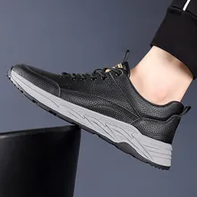 Men's Genuine Leather Casual Shoes - First Layer Cowhide Breathable Sneakers - White Leather Shoes for Men - Spring Fashion showcase 8