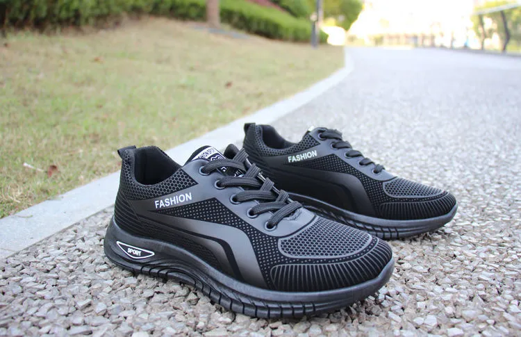 Men's Breathable Mesh Running Shoes - 2026 Spring Autumn Korean Style Trendy Sports Student Travel Dad Sneakers showcase 5