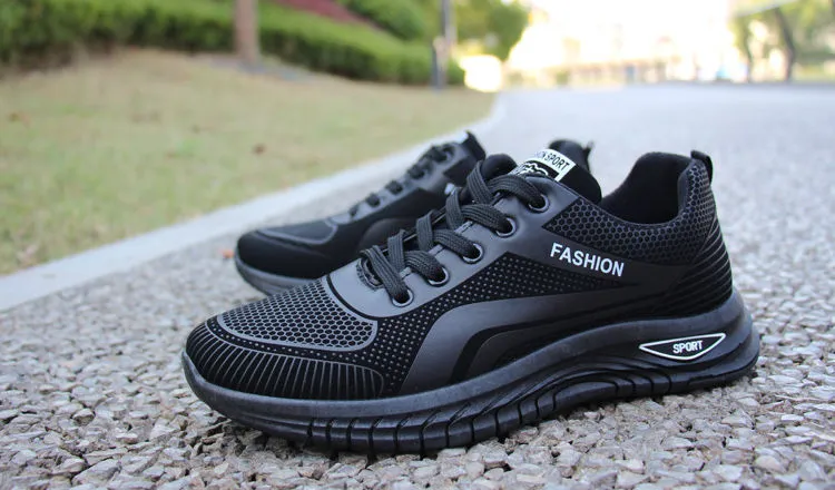 Men's Breathable Mesh Running Shoes - 2026 Spring Autumn Korean Style Trendy Sports Student Travel Dad Sneakers showcase 3