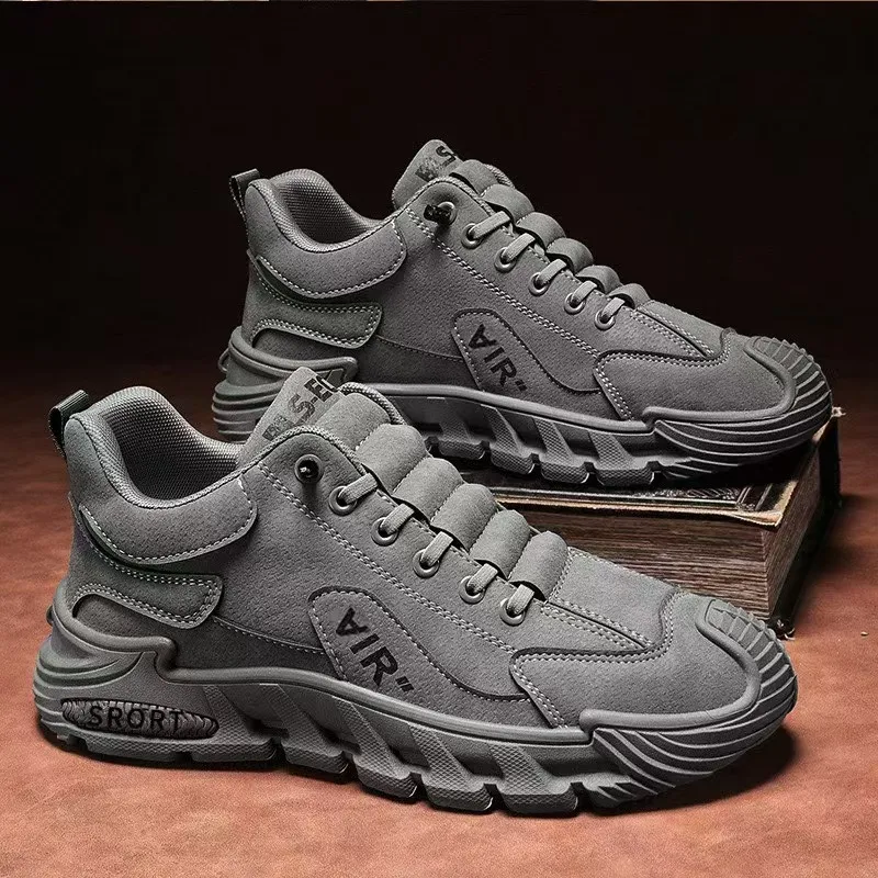 Men's Breathable Casual Shoes - Spring New Trendy Versatile Simple Sports Work Shoes - Solid Color One-Leg Design thumbnail 1