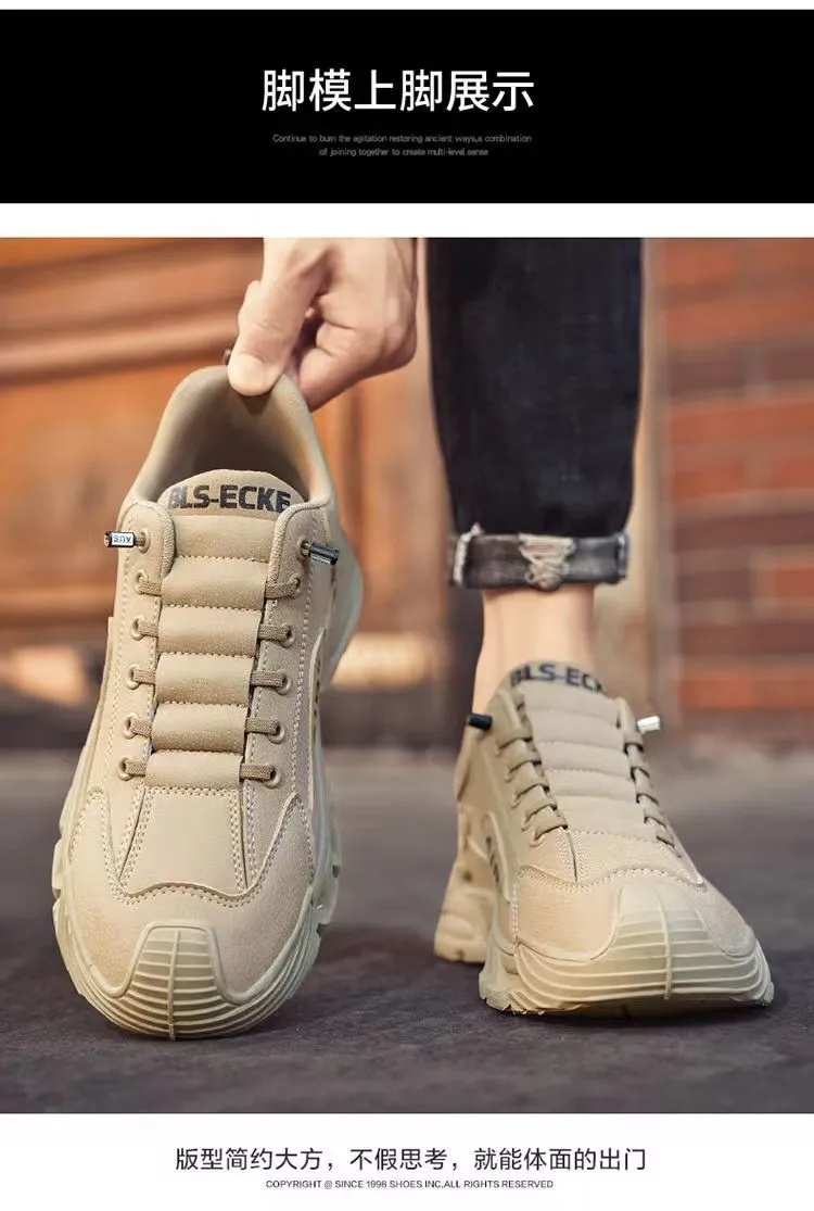Men's Breathable Casual Shoes - Spring New Trendy Versatile Simple Sports Work Shoes - Solid Color One-Leg Design showcase 14
