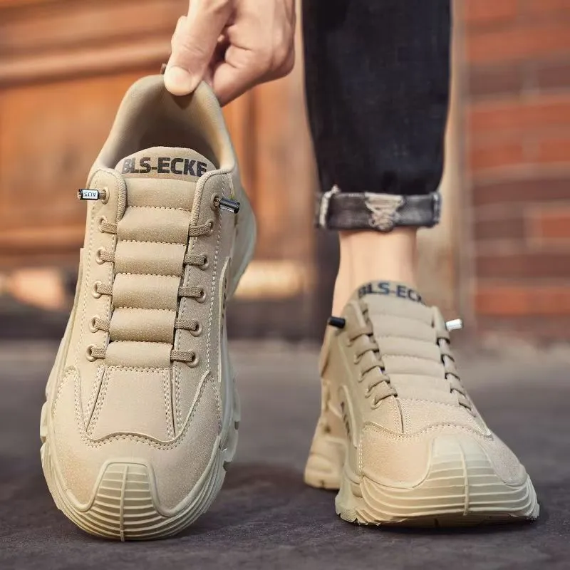 Men's Breathable Casual Shoes - Spring New Trendy Versatile Simple Sports Work Shoes - Solid Color One-Leg Design thumbnail 4