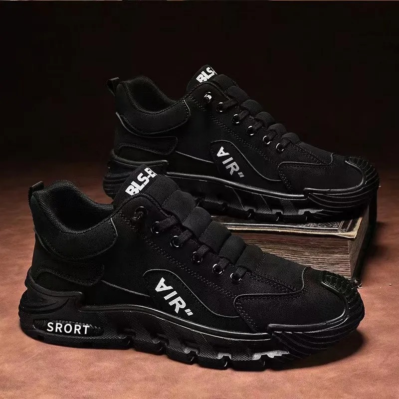 Men's Breathable Casual Shoes - Spring New Trendy Versatile Simple Sports Work Shoes - Solid Color One-Leg Design thumbnail 3