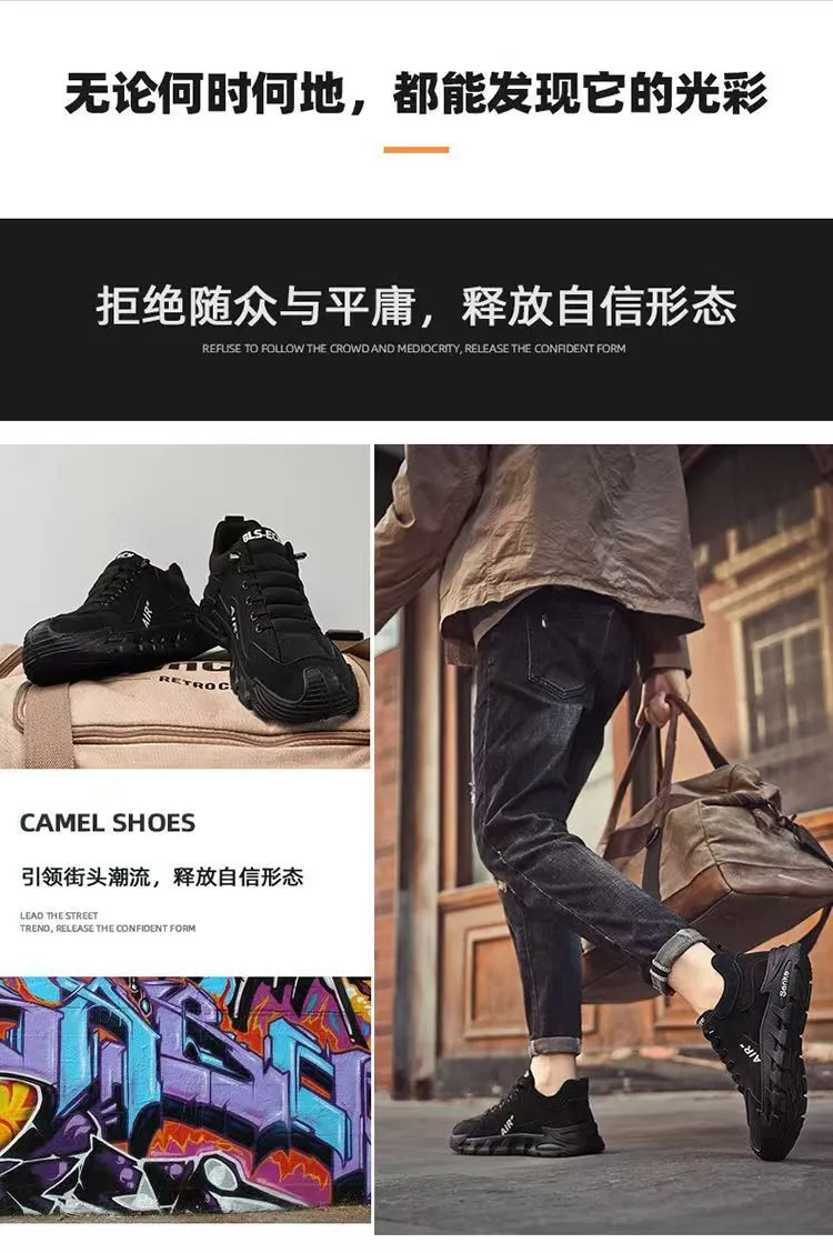 Men's Breathable Casual Shoes - Spring New Trendy Versatile Simple Sports Work Shoes - Solid Color One-Leg Design showcase 11