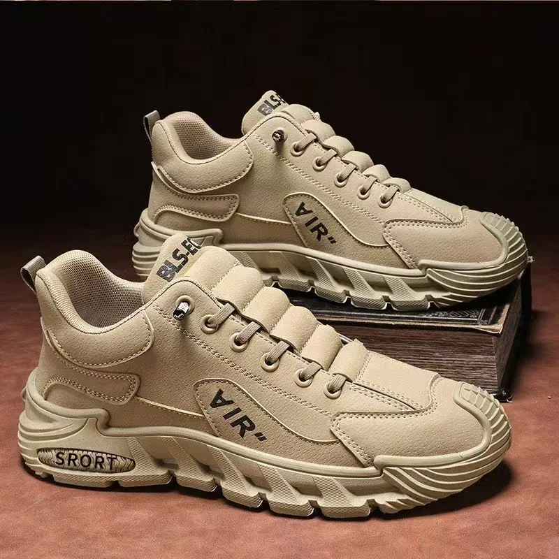 Men's Breathable Casual Shoes - Spring New Trendy Versatile Simple Sports Work Shoes - Solid Color One-Leg Design thumbnail 2