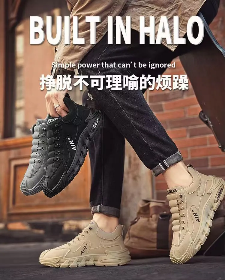 Men's Breathable Casual Shoes - Spring New Trendy Versatile Simple Sports Work Shoes - Solid Color One-Leg Design showcase 1