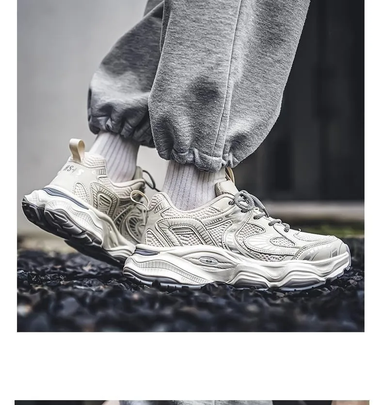 Men's Breathable Mesh Sneakers 2025 Spring New Trendy Thick-Soled Casual Walking Shoes All-Match Fashionable Footwear for Men showcase 16