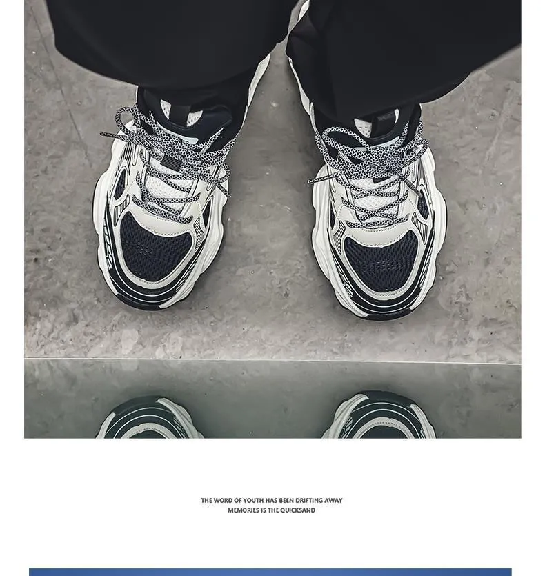 Men's Breathable Mesh Sneakers 2025 Spring New Trendy Thick-Soled Casual Walking Shoes All-Match Fashionable Footwear for Men showcase 4