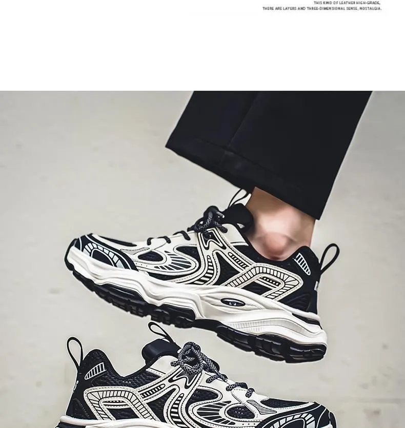 Men's Breathable Mesh Sneakers 2025 Spring New Trendy Thick-Soled Casual Walking Shoes All-Match Fashionable Footwear for Men showcase 7