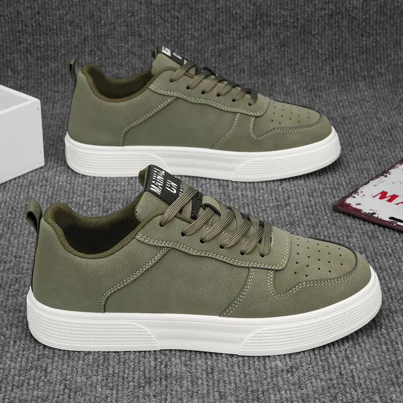 Men's Leather Sneakers Large Size 2025 Model - Fashionable Versatile Soft Sole Casual Sports Shoes for All Seasons thumbnail 1