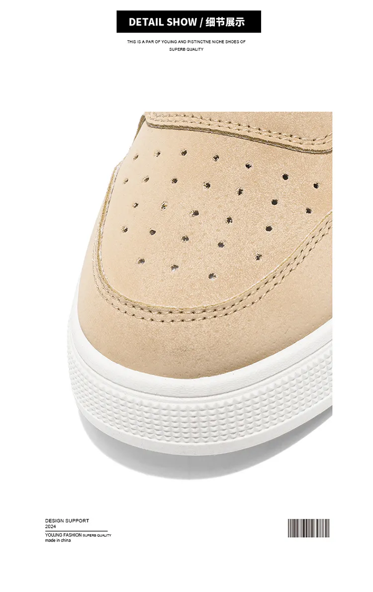 Men's Leather Sneakers Large Size 2025 Model - Fashionable Versatile Soft Sole Casual Sports Shoes for All Seasons showcase 6