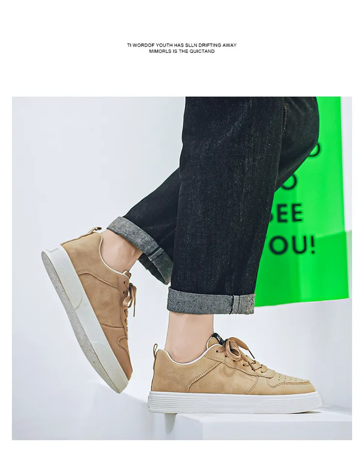 Men's Leather Sneakers Large Size 2025 Model - Fashionable Versatile Soft Sole Casual Sports Shoes for All Seasons showcase 11