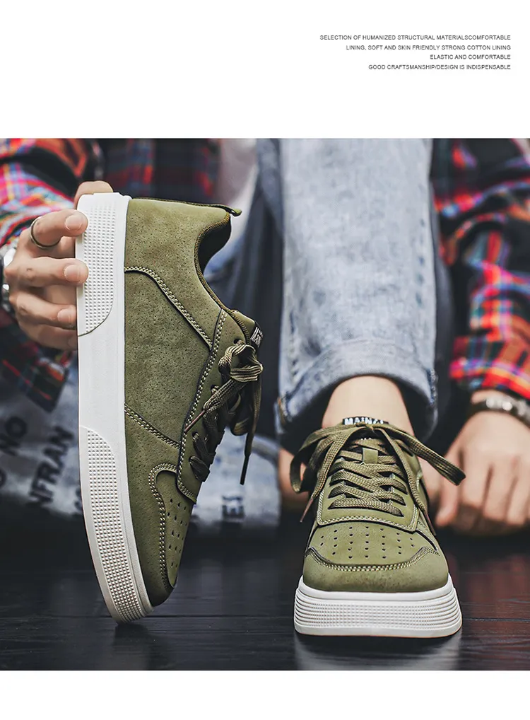 Men's Leather Sneakers Large Size 2025 Model - Fashionable Versatile Soft Sole Casual Sports Shoes for All Seasons showcase 15