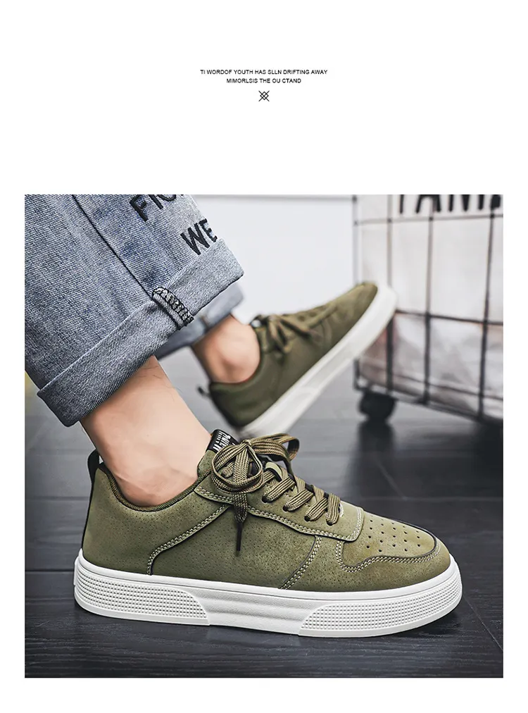 Men's Leather Sneakers Large Size 2025 Model - Fashionable Versatile Soft Sole Casual Sports Shoes for All Seasons showcase 17