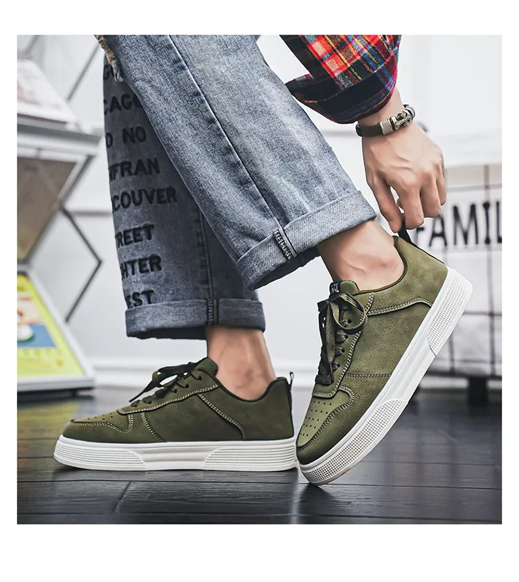 Men's Leather Sneakers Large Size 2025 Model - Fashionable Versatile Soft Sole Casual Sports Shoes for All Seasons showcase 20