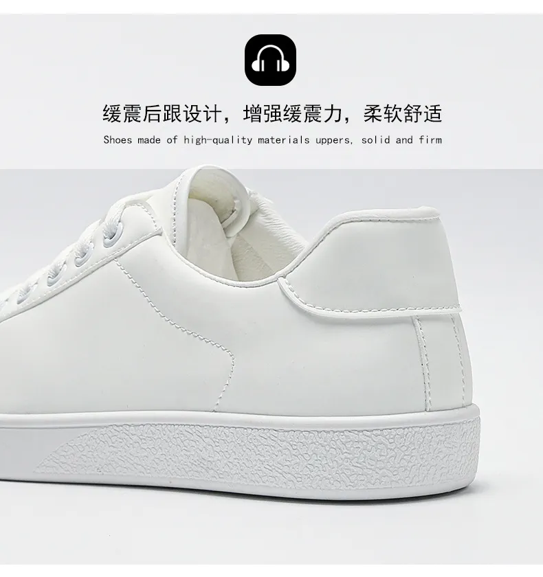 Men's White Fashion Sneakers 2026 Spring Korean Style Casual Shoes Trendy Single Shoes for Young Students Comfortable Walking showcase 5