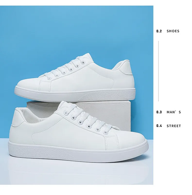 Men's White Fashion Sneakers 2026 Spring Korean Style Casual Shoes Trendy Single Shoes for Young Students Comfortable Walking showcase 11