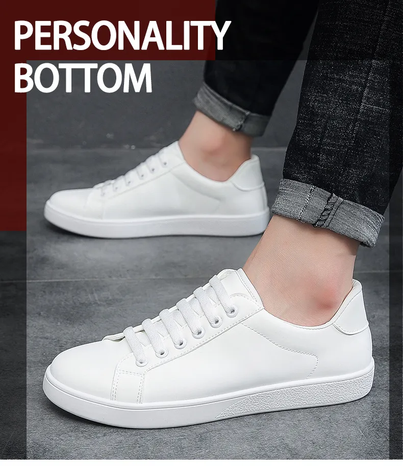 Men's White Fashion Sneakers 2026 Spring Korean Style Casual Shoes Trendy Single Shoes for Young Students Comfortable Walking showcase 1