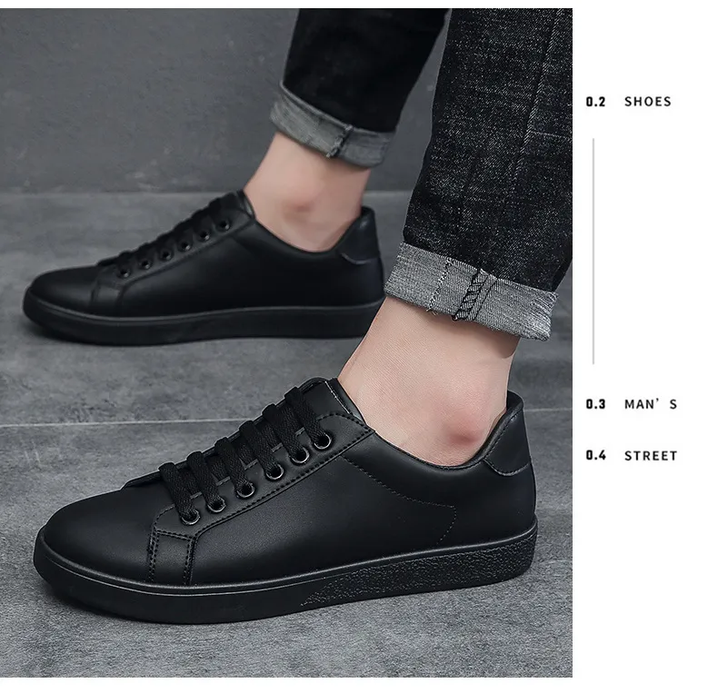 Men's White Fashion Sneakers 2026 Spring Korean Style Casual Shoes Trendy Single Shoes for Young Students Comfortable Walking showcase 8