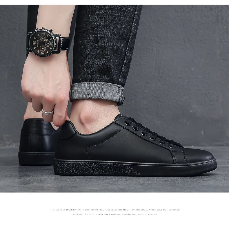 Men's White Fashion Sneakers 2026 Spring Korean Style Casual Shoes Trendy Single Shoes for Young Students Comfortable Walking showcase 7