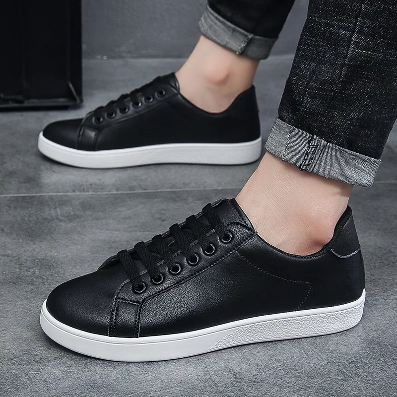 Men's White Fashion Sneakers 2026 Spring Korean Style Casual Shoes Trendy Single Shoes for Young Students Comfortable Walking thumbnail 3