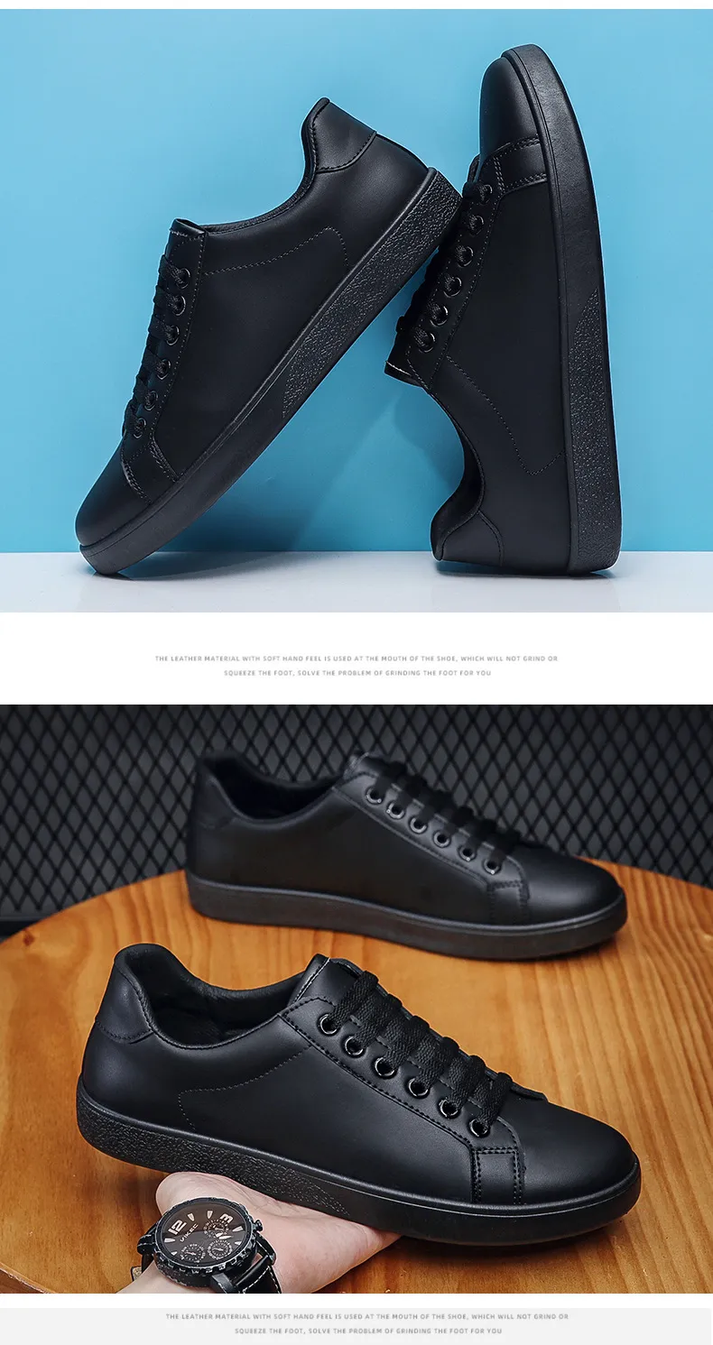 Men's White Fashion Sneakers 2026 Spring Korean Style Casual Shoes Trendy Single Shoes for Young Students Comfortable Walking showcase 12