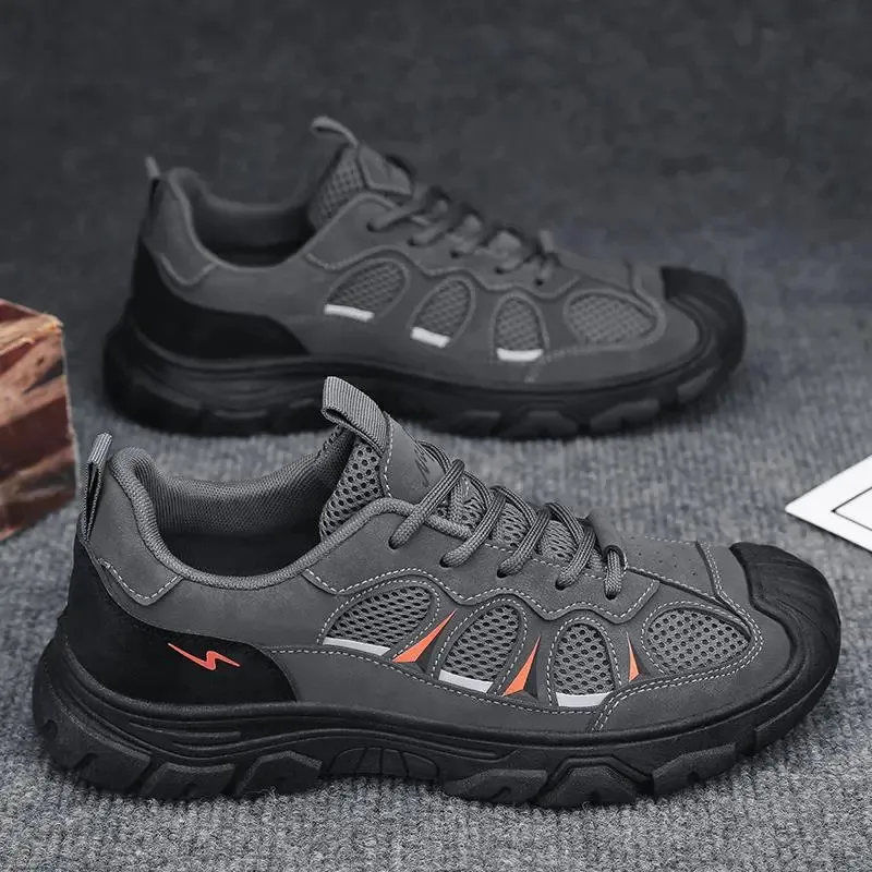 Men's Steel Toe Work Safety Shoes - Breathable Mesh, Soft Sole, Non-Slip, Wear-Resistant - Ideal for Construction, Labor, and Industrial Work thumbnail 6