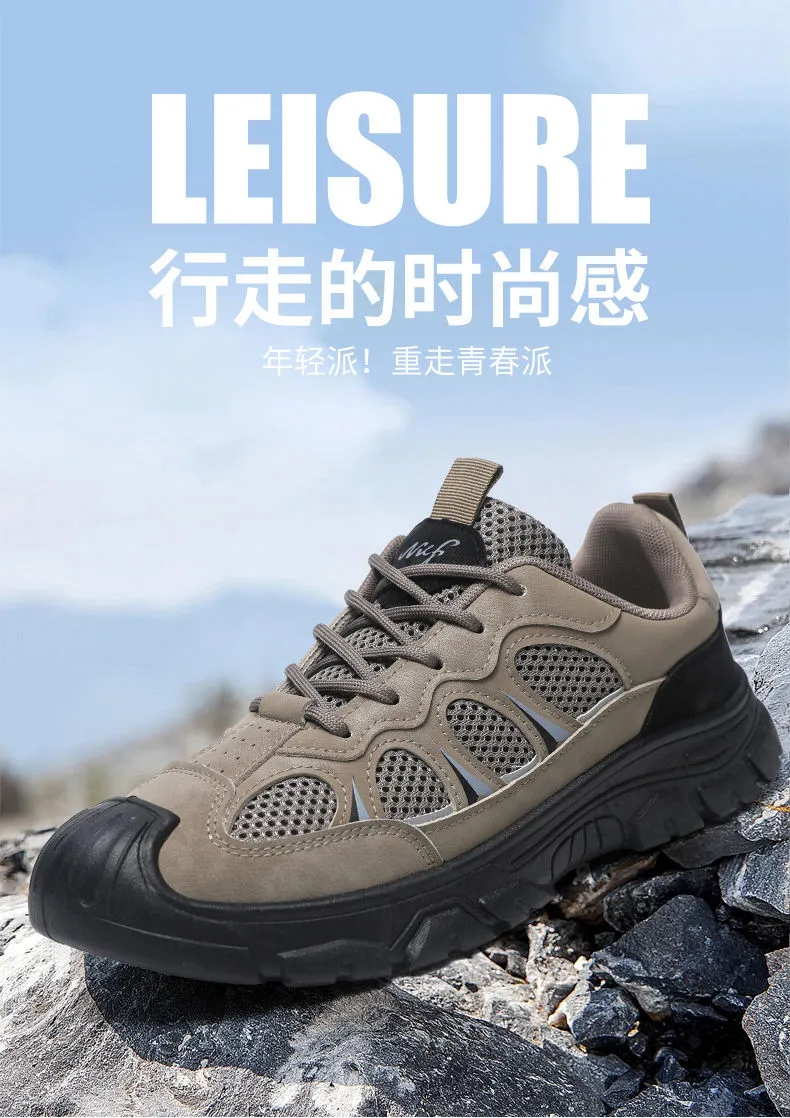 Men's Steel Toe Work Safety Shoes - Breathable Mesh, Soft Sole, Non-Slip, Wear-Resistant - Ideal for Construction, Labor, and Industrial Work showcase 14