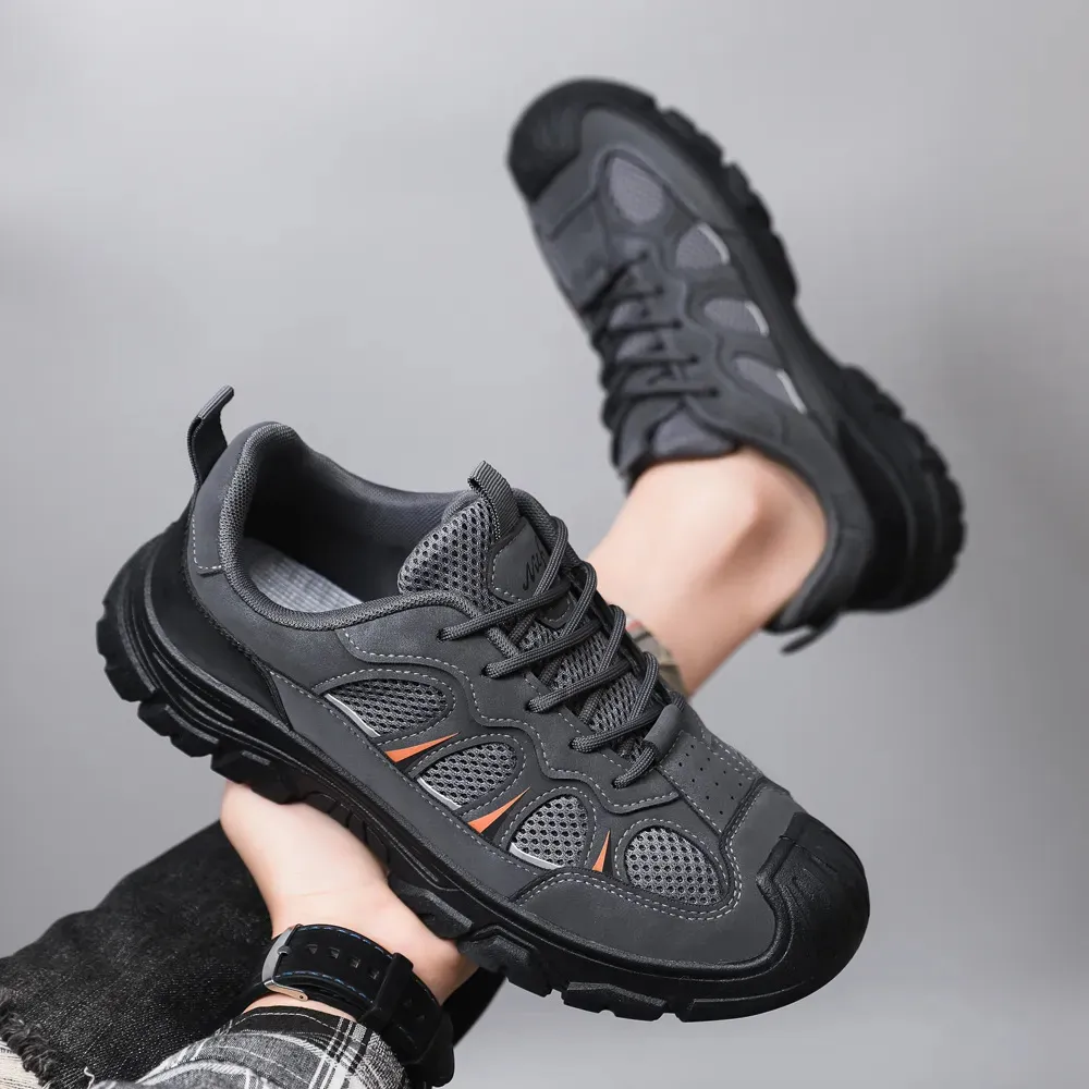 Men's Steel Toe Work Safety Shoes - Breathable Mesh, Soft Sole, Non-Slip, Wear-Resistant - Ideal for Construction, Labor, and Industrial Work thumbnail 3