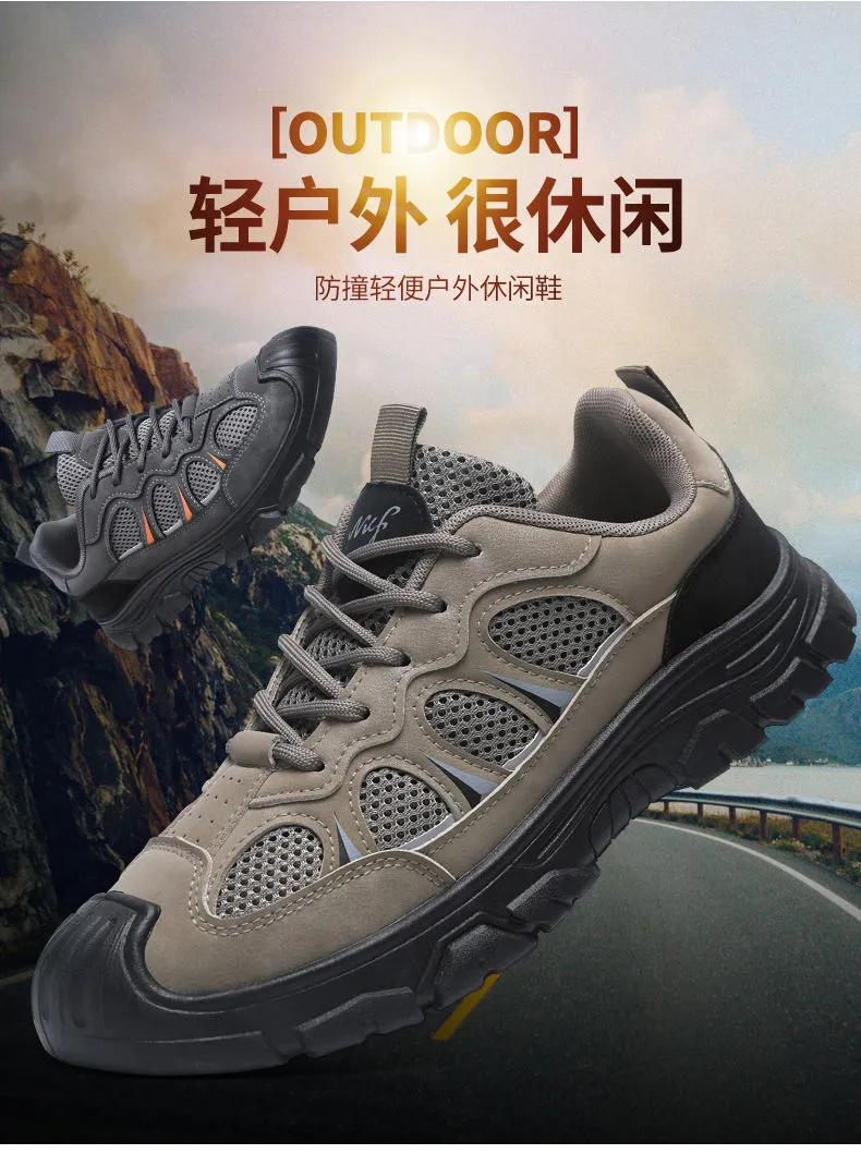 Men's Steel Toe Work Safety Shoes - Breathable Mesh, Soft Sole, Non-Slip, Wear-Resistant - Ideal for Construction, Labor, and Industrial Work showcase 15