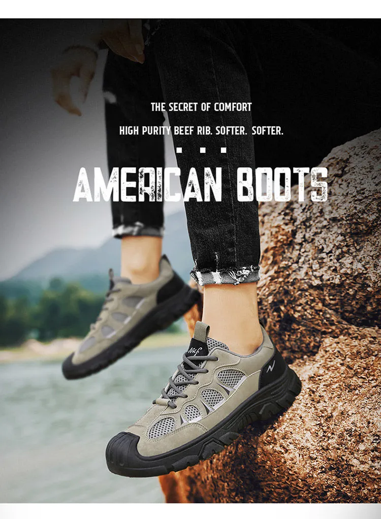 Men's Steel Toe Work Safety Shoes - Breathable Mesh, Soft Sole, Non-Slip, Wear-Resistant - Ideal for Construction, Labor, and Industrial Work showcase 4