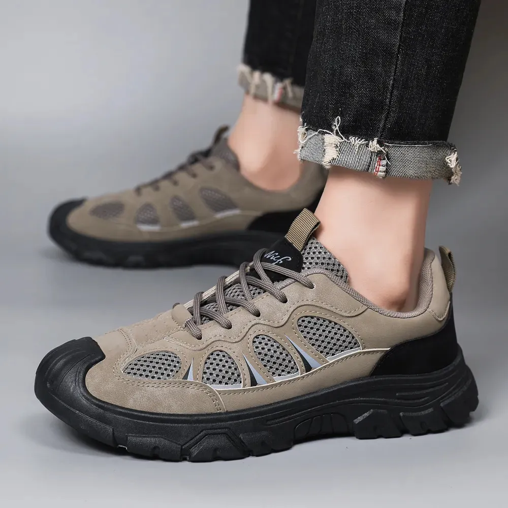 Men's Steel Toe Work Safety Shoes - Breathable Mesh, Soft Sole, Non-Slip, Wear-Resistant - Ideal for Construction, Labor, and Industrial Work thumbnail 4
