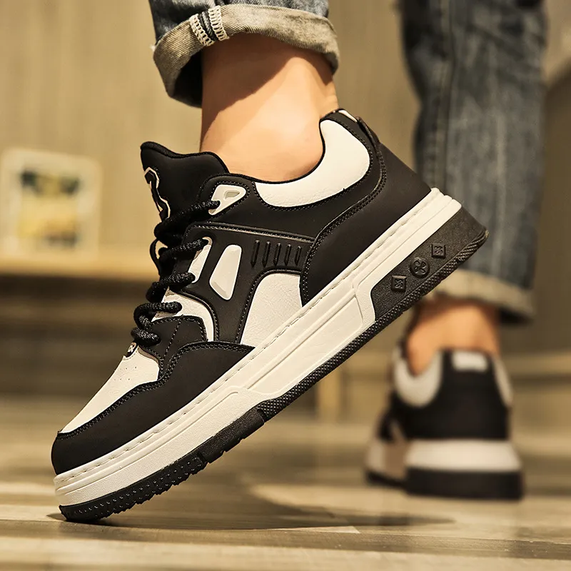 Men's Shoes Spring High-end All-match Casual Niche Black and White Panda Sneakers Youth Sports Height-increasing Small White Trendy Shoes thumbnail 3