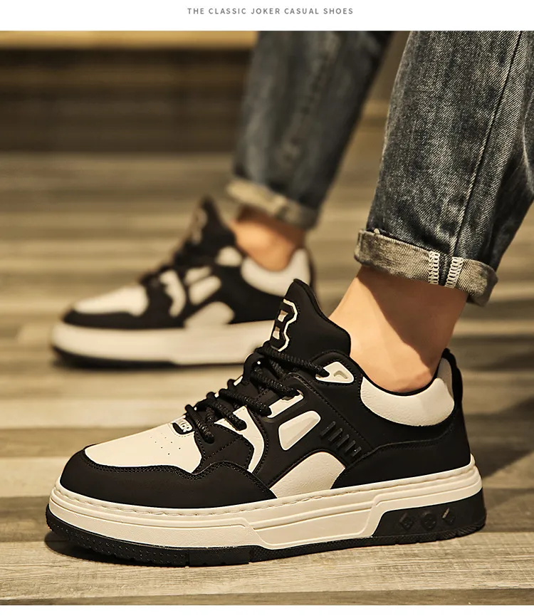 Men's Shoes Spring High-end All-match Casual Niche Black and White Panda Sneakers Youth Sports Height-increasing Small White Trendy Shoes showcase 13