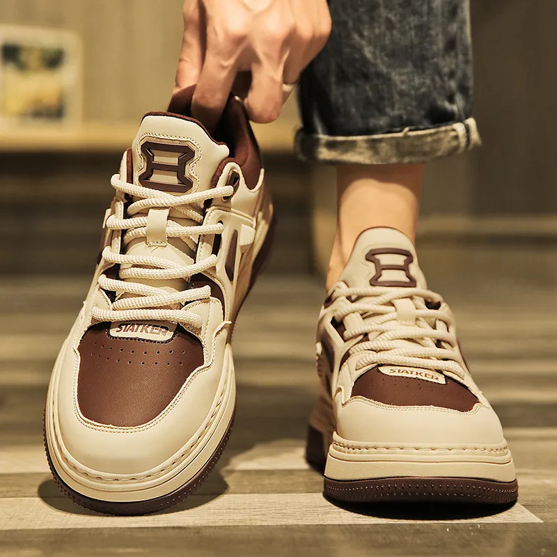Men's Shoes Spring High-end All-match Casual Niche Black and White Panda Sneakers Youth Sports Height-increasing Small White Trendy Shoes thumbnail 7