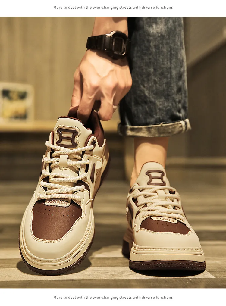 Men's Shoes Spring High-end All-match Casual Niche Black and White Panda Sneakers Youth Sports Height-increasing Small White Trendy Shoes showcase 15