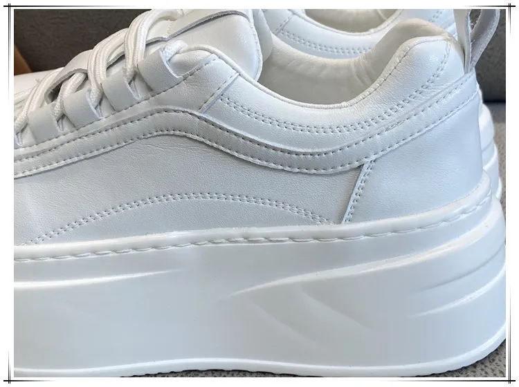 Men's White Sneakers 2023 Autumn Trendy Thick Sole Breathable Board Shoes Casual Sports Shoes Fashionable Lightweight Walking Shoes showcase 8