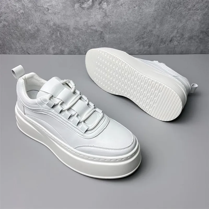 Men's White Sneakers 2023 Autumn Trendy Thick Sole Breathable Board Shoes Casual Sports Shoes Fashionable Lightweight Walking Shoes thumbnail 5