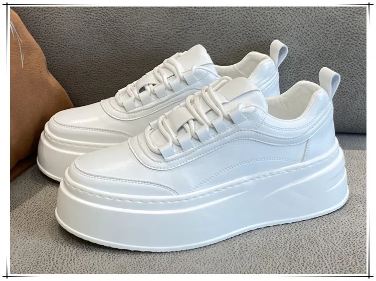 Men's White Sneakers 2023 Autumn Trendy Thick Sole Breathable Board Shoes Casual Sports Shoes Fashionable Lightweight Walking Shoes showcase 15