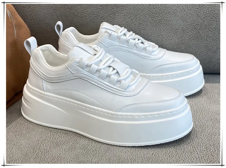 Men's White Sneakers 2023 Autumn Trendy Thick Sole Breathable Board Shoes Casual Sports Shoes Fashionable Lightweight Walking Shoes showcase 12