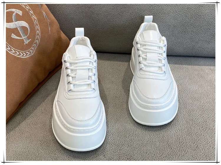 Men's White Sneakers 2023 Autumn Trendy Thick Sole Breathable Board Shoes Casual Sports Shoes Fashionable Lightweight Walking Shoes showcase 14