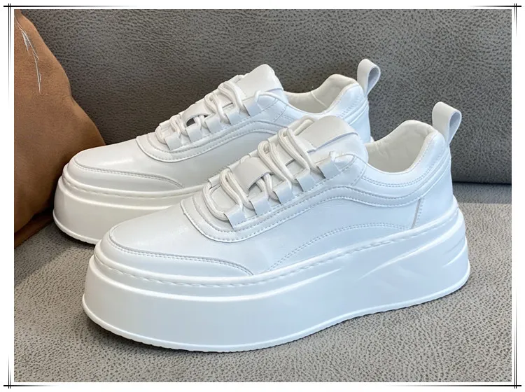 Men's White Sneakers 2023 Autumn Trendy Thick Sole Breathable Board Shoes Casual Sports Shoes Fashionable Lightweight Walking Shoes showcase 13