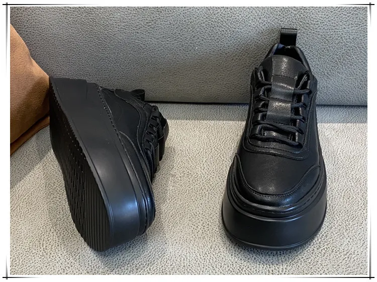 Men's White Sneakers 2023 Autumn Trendy Thick Sole Breathable Board Shoes Casual Sports Shoes Fashionable Lightweight Walking Shoes showcase 20