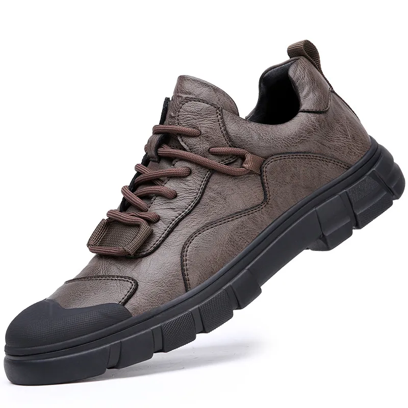 Men's Genuine Leather Casual Shoes - Breathable Versatile Trendy Sports Sneakers for Outdoor Hiking, Autumn 2025 Collection thumbnail 6