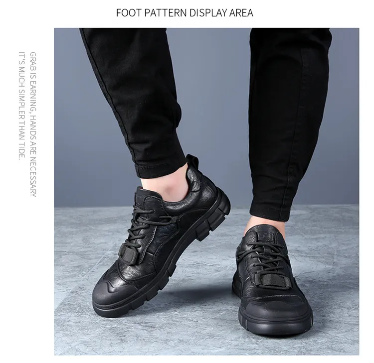 Men's Genuine Leather Casual Shoes - Breathable Versatile Trendy Sports Sneakers for Outdoor Hiking, Autumn 2025 Collection showcase 20