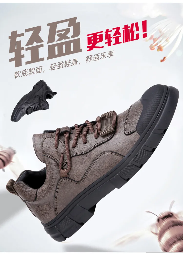 Men's Genuine Leather Casual Shoes - Breathable Versatile Trendy Sports Sneakers for Outdoor Hiking, Autumn 2025 Collection showcase 7
