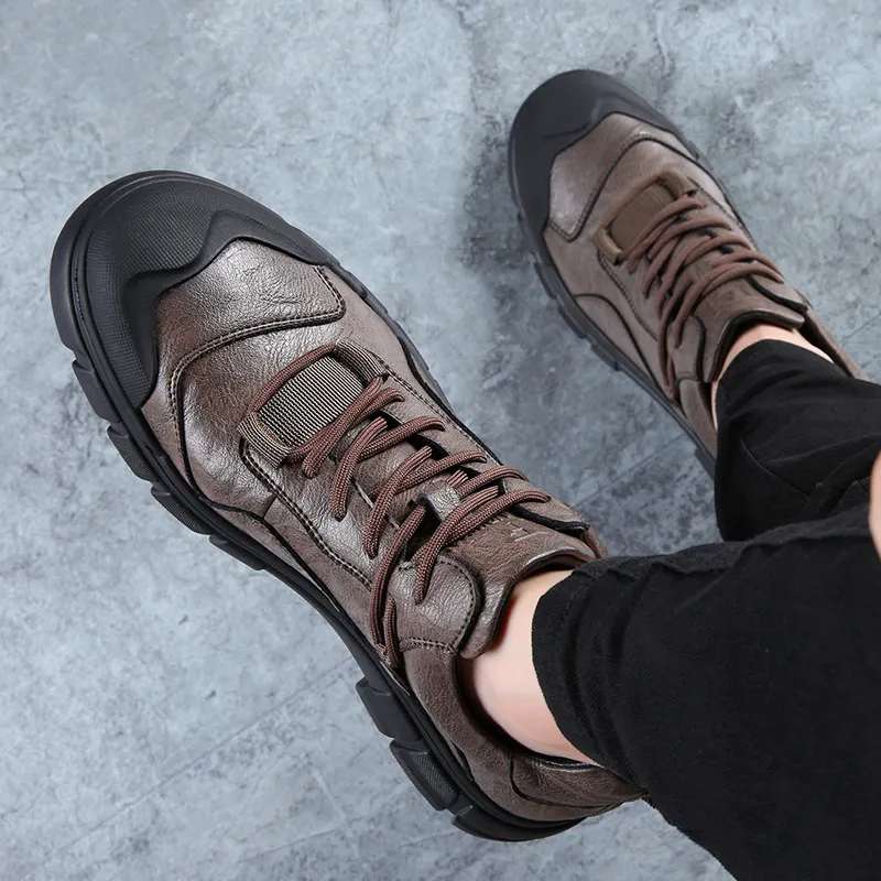 Men's Genuine Leather Casual Shoes - Breathable Versatile Trendy Sports Sneakers for Outdoor Hiking, Autumn 2025 Collection thumbnail 4